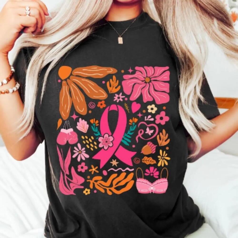 Awareness Shirt, Boho Hippie Floral, In October We Wear